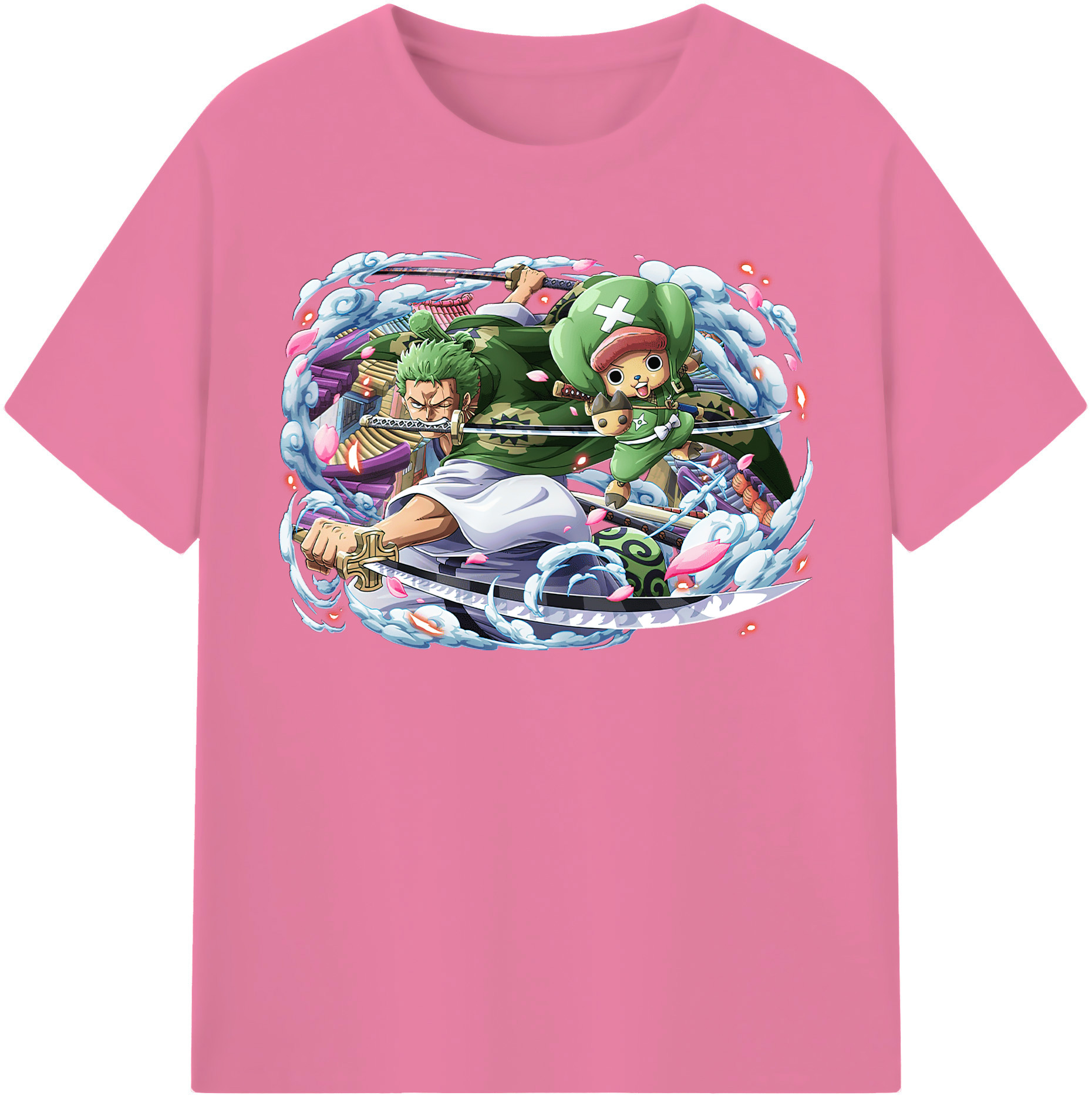 ワンピース ロロノア・ゾロ ONE PIECE Roronoa Zoro 綿100％半袖Tシャツ（フロントプリント）